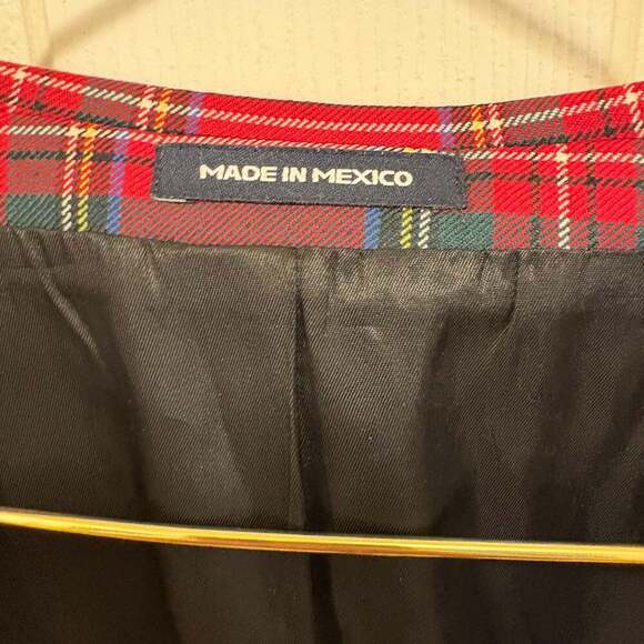 Paul Fredrick Red Black Plaid Wool Tailored Fit Notch Lapel Sport Coat - Picture 6 of 10